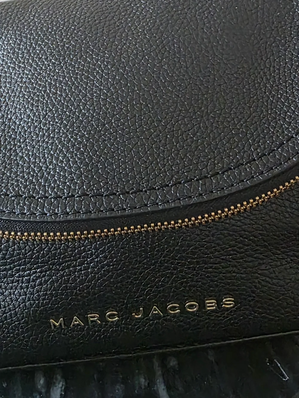 Marc Jacobs Black Leather Crossbody Bag with Gold Hardware